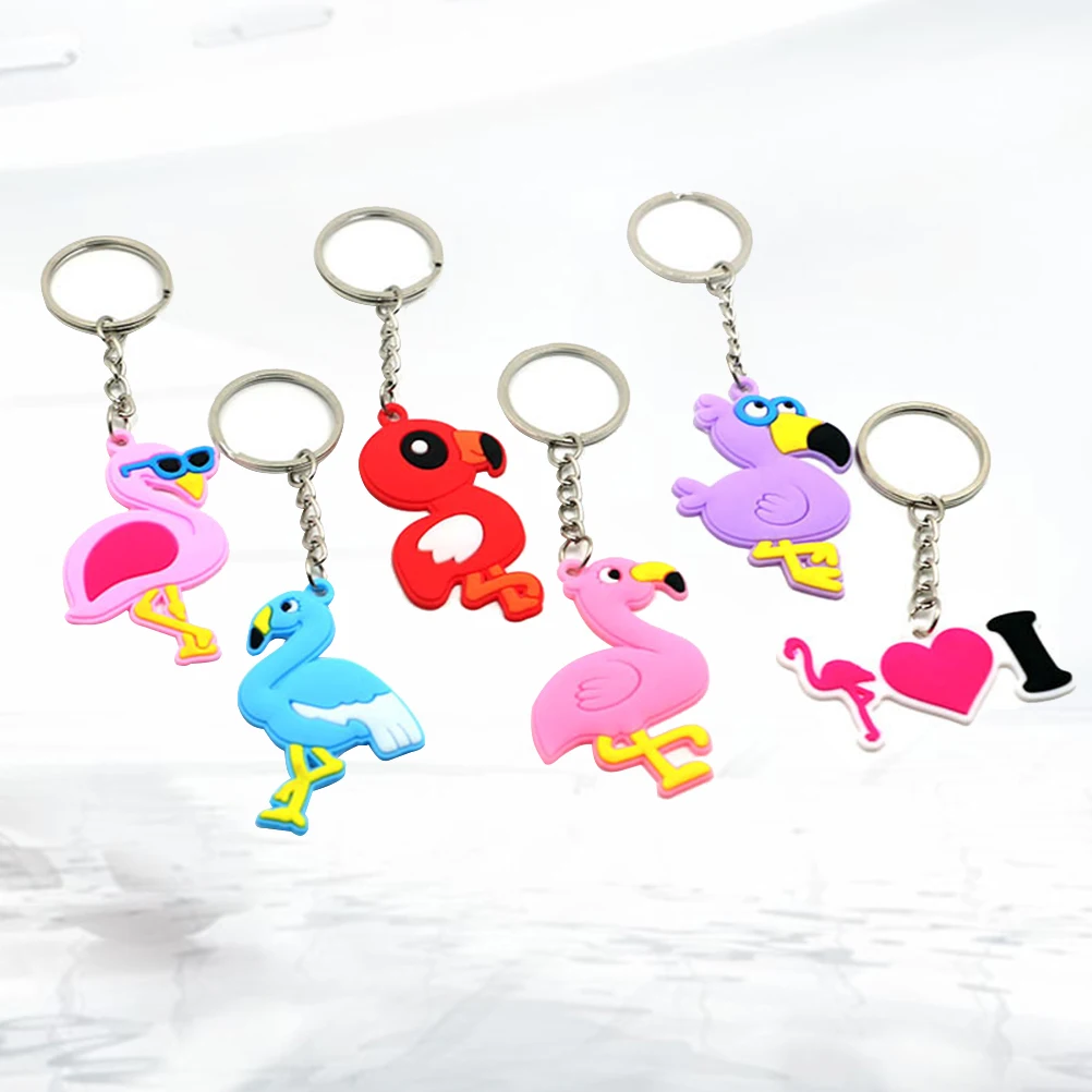 6 шт брелки Фламинго орнаментом ключ брелок крепление кошелек для ключей