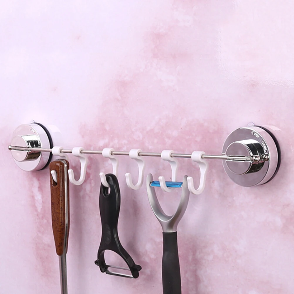

1PC Adjustable Nail Free Hangers Six Hooks Suction Cup Wall Hooks for Kitchen Bedroom Living Room Office Bathroom