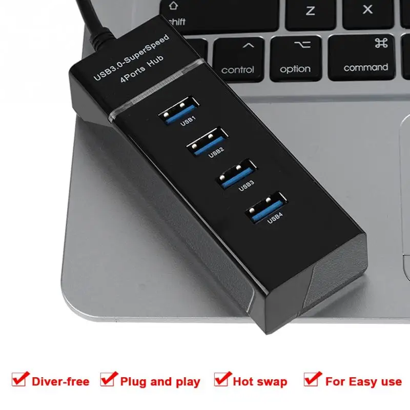 4 порта USB3.0 концентратор зарядная док станция 5 Гбит/с зарядный адаптер для
