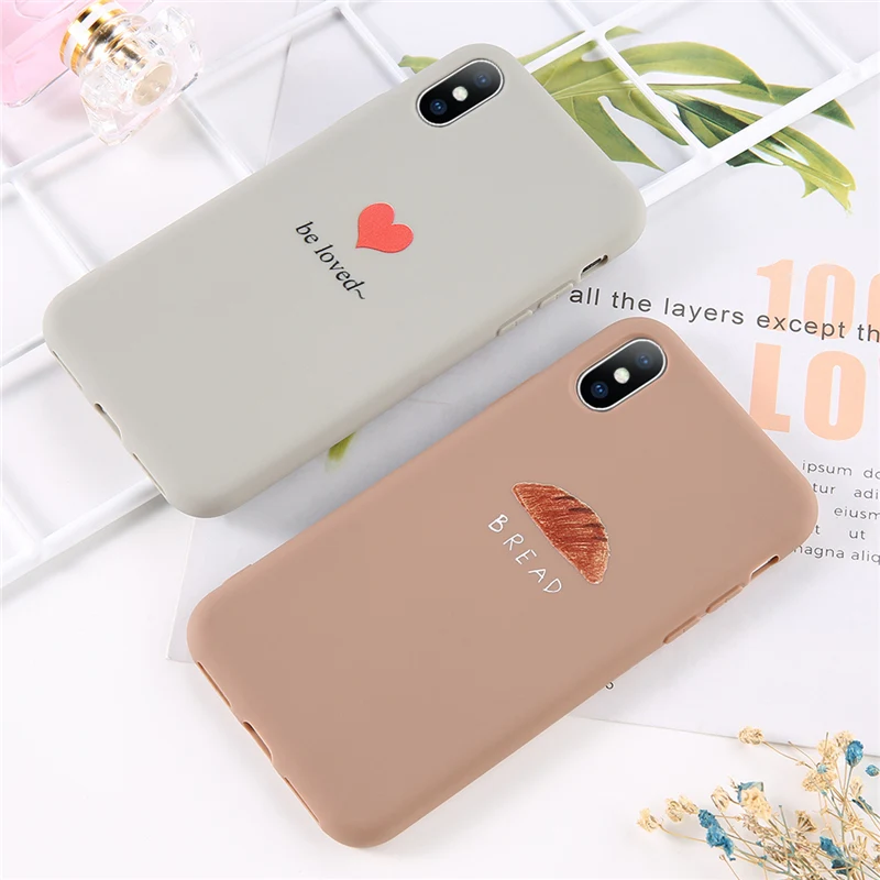 Чехол для телефона Lovebay для iPhone 6 6s 7 8 Plus X XR XS Max Fashion Cartoon Love Heart Cookie Bread Soft TPU.
