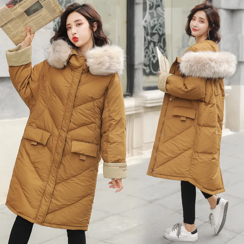 2019 Limited Full Long Mianfu Woman Winter New Korean Overknee Cotton-padded Thickening Heavy Seta Lead Even Clothes Loose Coat | Женская
