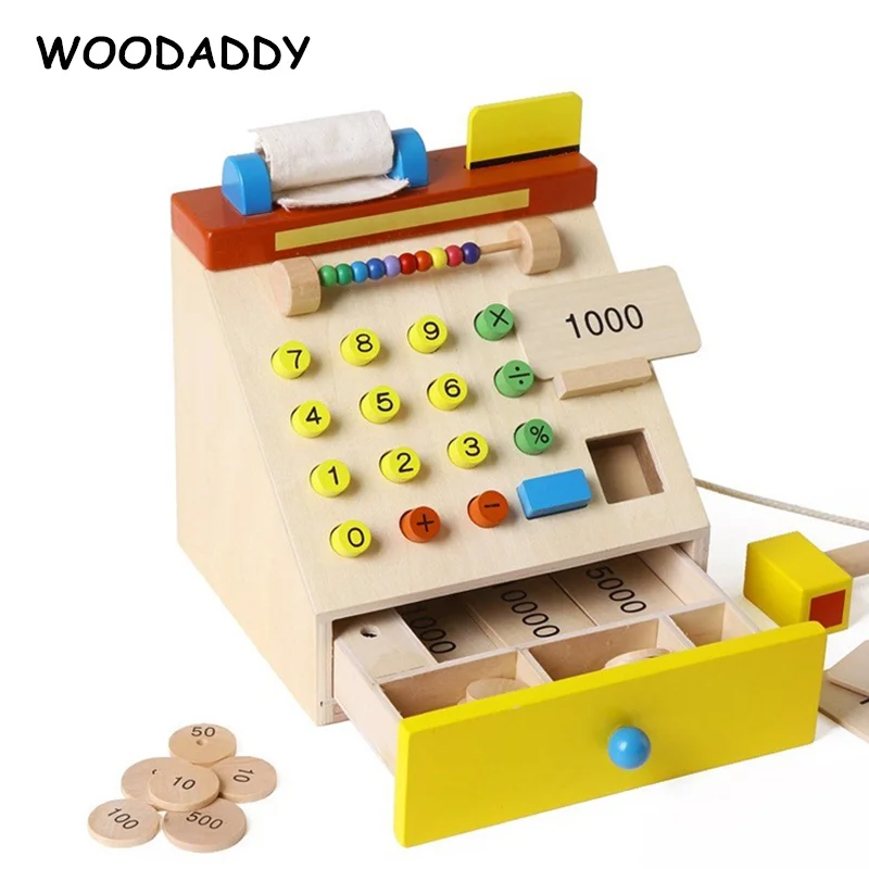 Детские игрушки WOODADDY имитация кассового аппарата деревянные для детей ролевые
