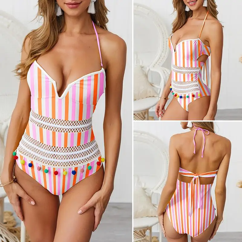 Misswim v образный вырез сексуальный цельный купальник женский Монокини плюс размер