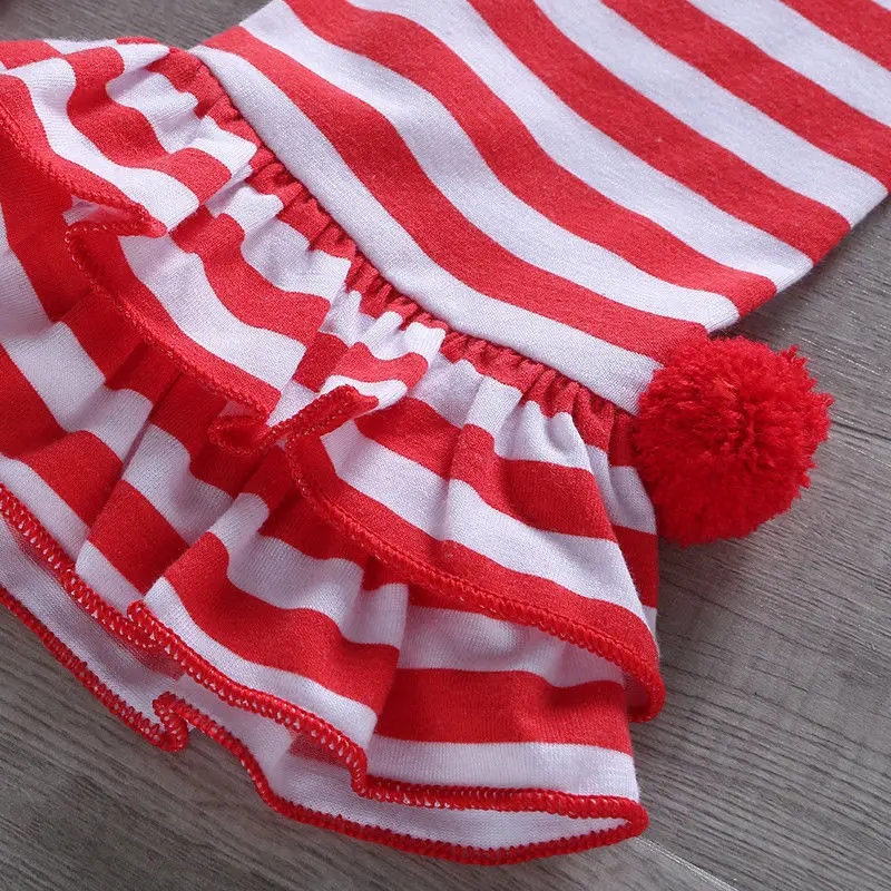 

Valentine's Day Newborn Infant Baby Girls Clothes Set Long Sleeve Letter Rompers +Red Striped Pants Outfits