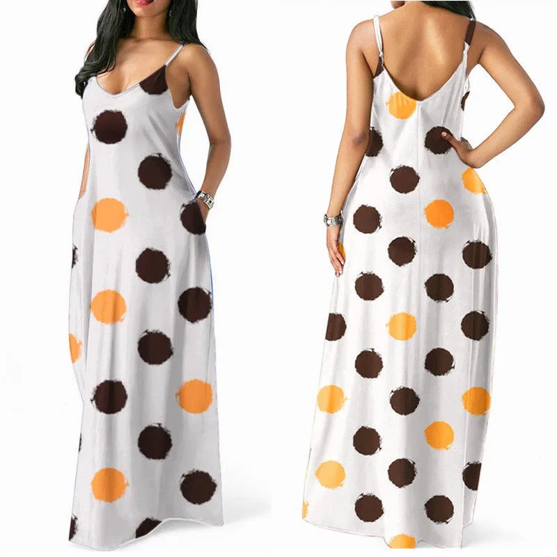 Новинка женские летние свободные платья в горошек 2018 Модные сексуальные пляжные