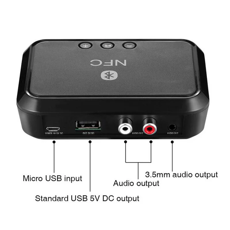 Bluetooth 4 1 музыкальный приемник NFC включен 3 5 мм/RCA стерео выход аудио адаптер для