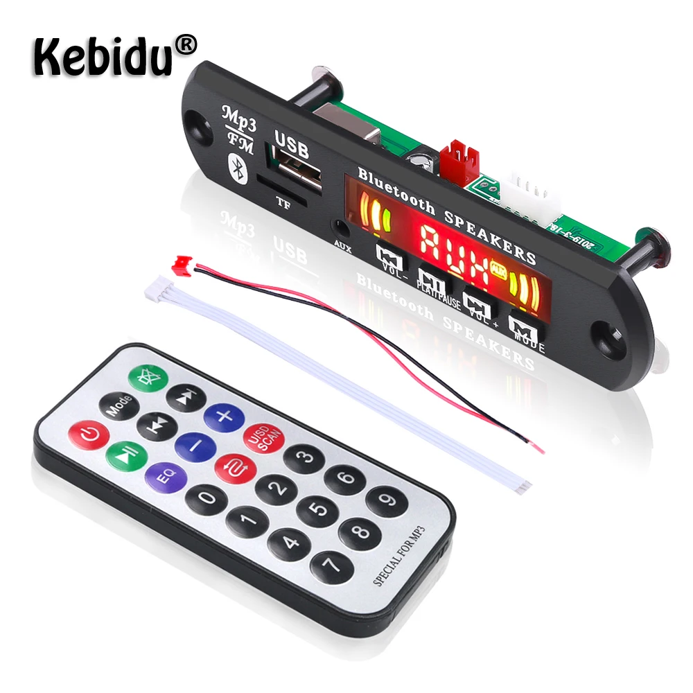 Kebidu Bluetooth MP3 плеер декодер плата 12 в автомобильный комплект ручной бесплатной