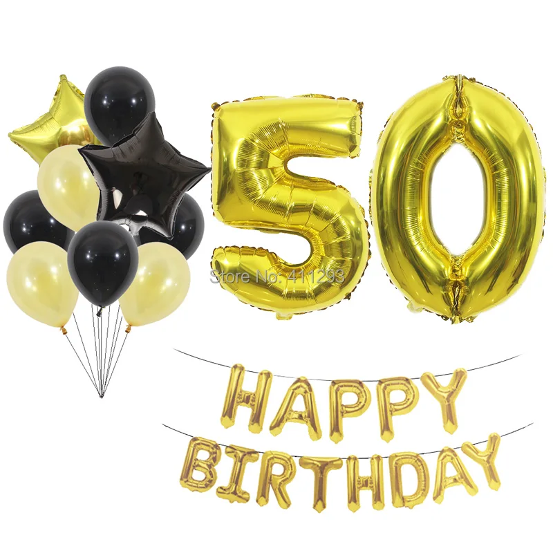 

silver black party balloon 30th birthday balloons gold black party decorations 30 40 50 60 70 party number ballons
