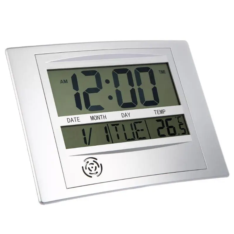 LCD Цифровые настенные часы с термометром электронный календарь измеритель