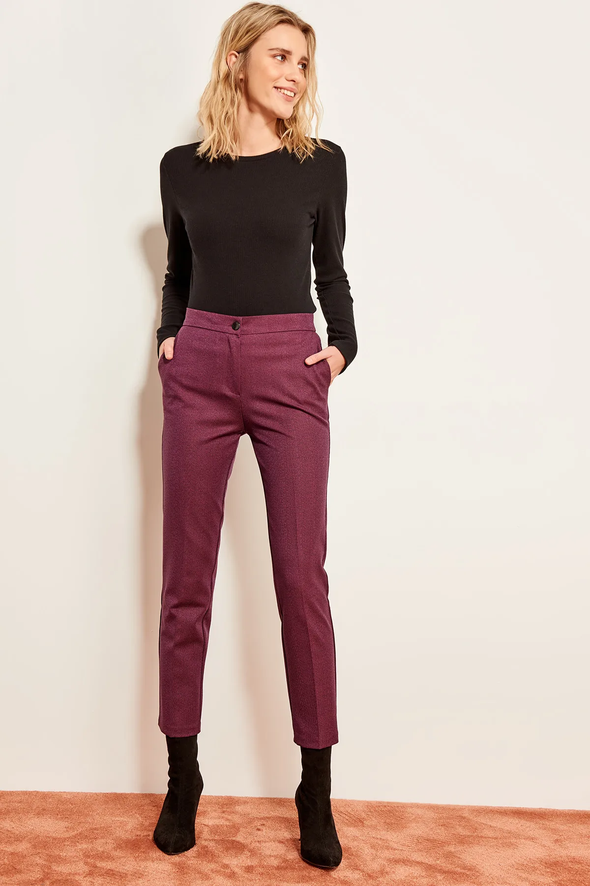 Trendyol сигареты брюки фиолетовый TOFSS19OV0002|Брюки| |