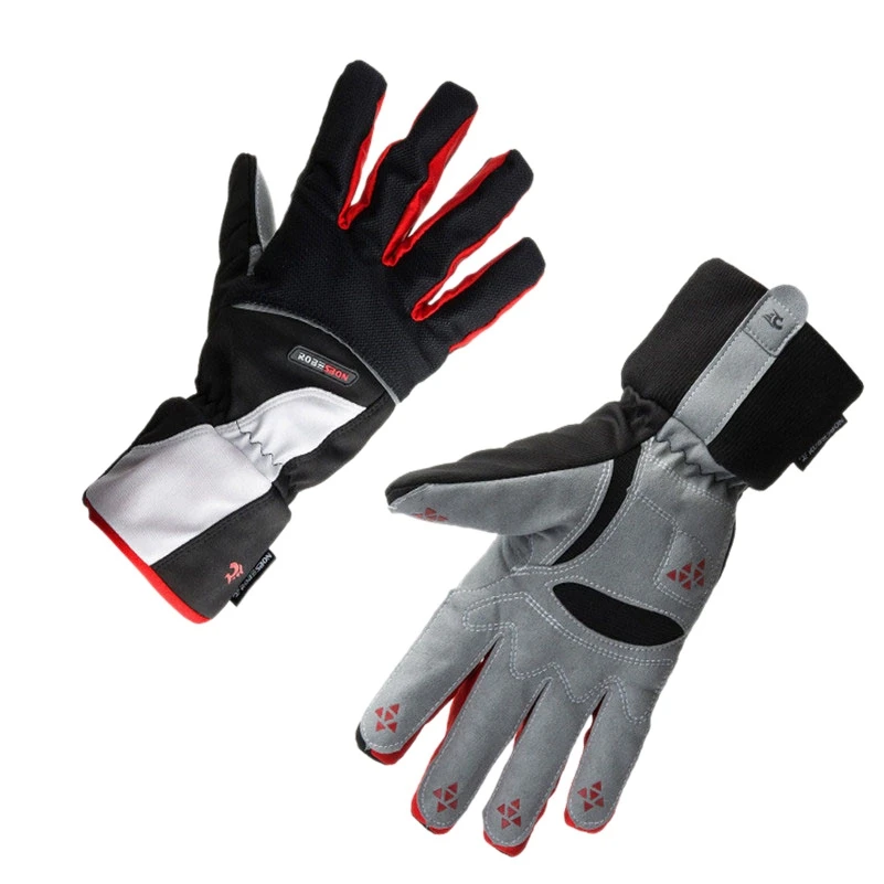 HOT-ROBESBON теплые велосипедные перчатки зимние флис полный палец ветрозащитные для