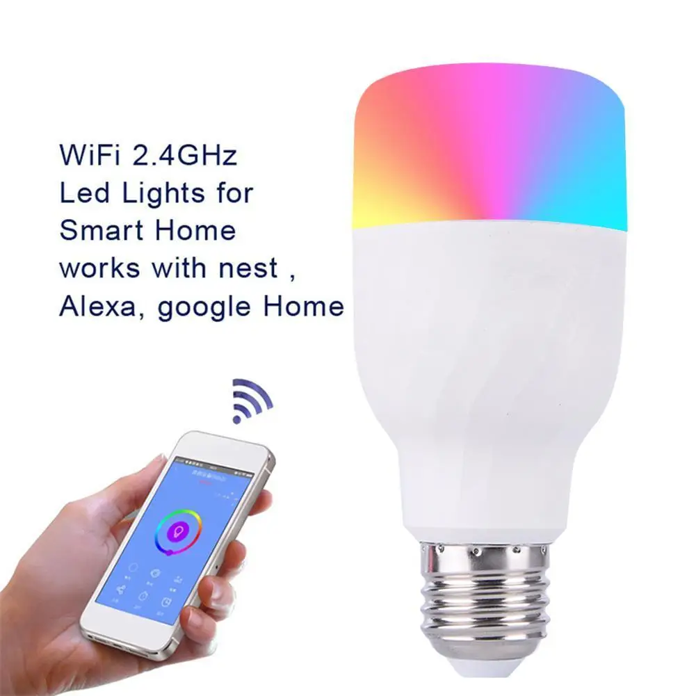 Умная лампа B22 E27 B26 беспроводная с дистанционным управлением 7 Вт Wi-Fi работает Alexa