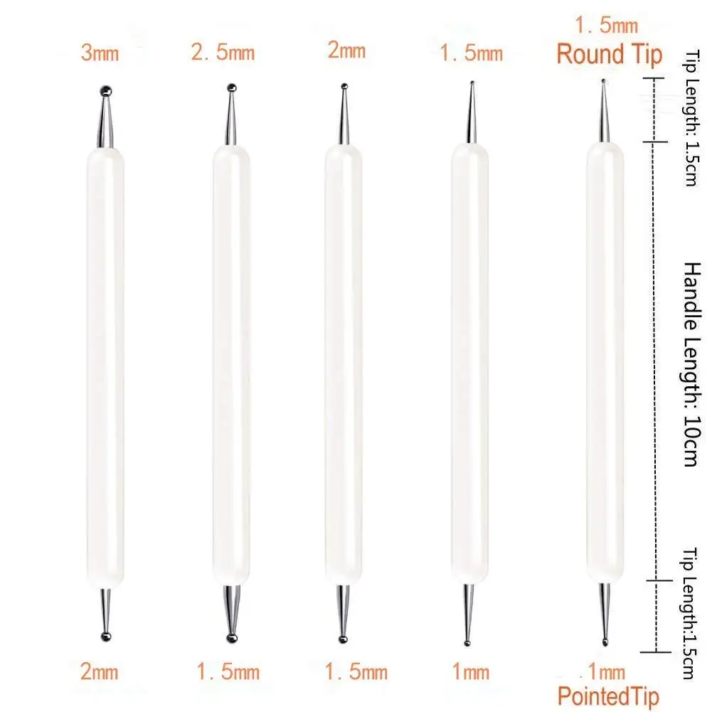 15 Pcs Dotting Tools Set Ball Stylus Embossing Pattern Clay Sculpting Carving Modeling Nail Art Mandala Rock Painting | Дом и сад