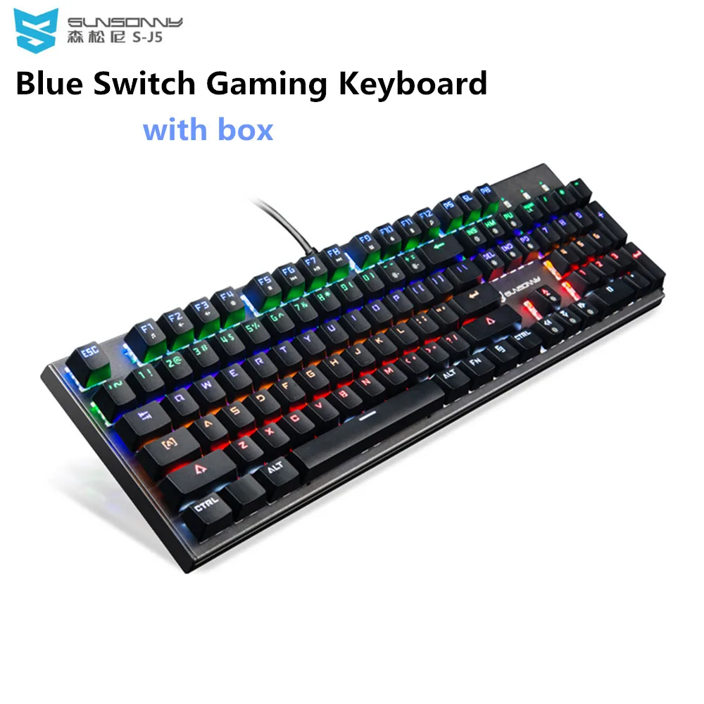 SUNSONNY S J5 проводной Механическая игровая клавиатура синий переключатель