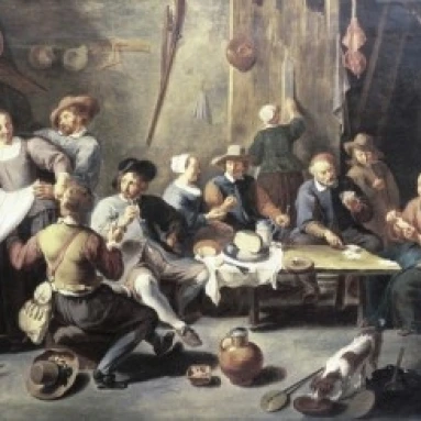 Интерьер таверны Виллем Ван херп I (1614 1677/Фламандский) плакат печать (18x24)|Таблички