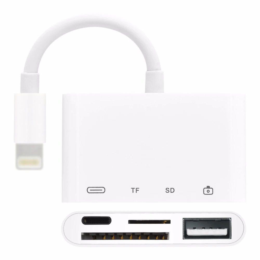 Кард ридер Lightning 4 в 1 SD/tf камера соединительные комплекты для USB считыватель OTG