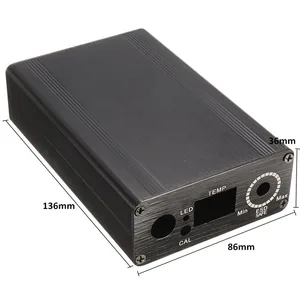 Высококачественный Цифровой паяльник T12, алюминиевый чехол с черным корпусом и выключателем питания 136x86x36 мм