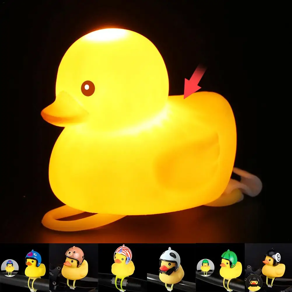 Outdoor Riding Plastic Resin Warning Lights Bicycle Small Yellow Duck Horn Light With Helmet Bells Equipment Bell | Спорт и