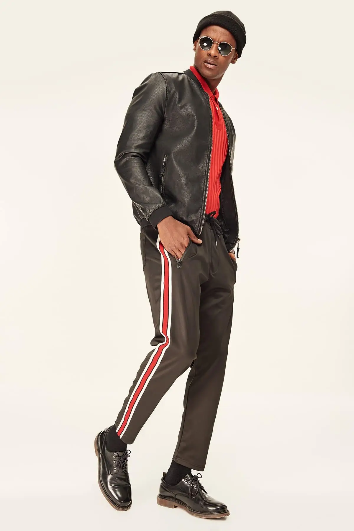 Trendyol черные мужские спортивные штаны в полоску из водонепроницаемого материала