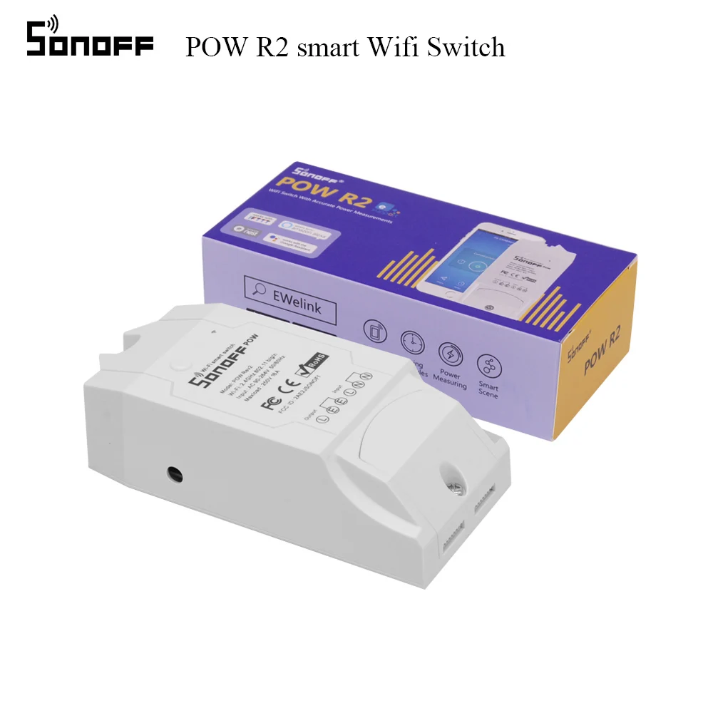 Умный Wifi переключатель SONOFF POW R2 с реальным измерением энергопотребления 16А/3500 Вт