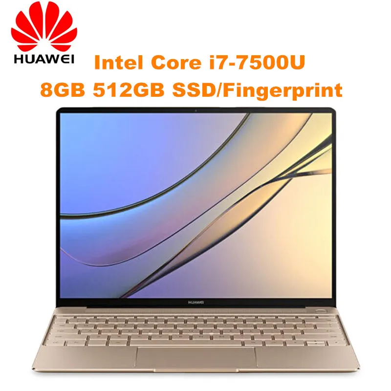HUAWEI MateBook X ноутбук Intel Core I7 7500U двухъядерный 8 Гб ОЗУ 512 ГБ SSD 2160x1440 13 дюймов FHD экран