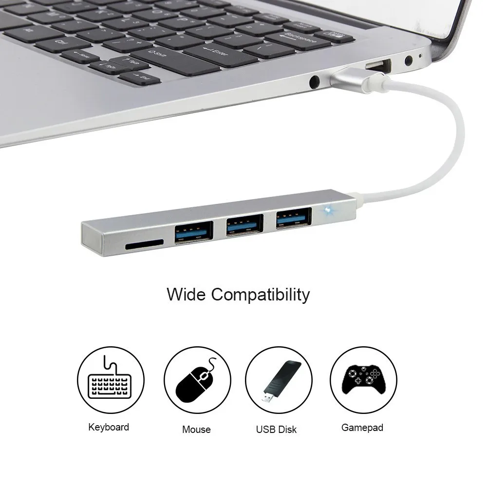 CHYI 4 в 1 концентратор USB 2 0 TF кардридер к интерфейсу Type C высокоскоростной порта s