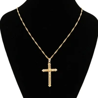 gold cross pendant necklace jesus cross necklaces pendants blessing amulet floating charm crucifix pingente wisiorki krzyz p0216