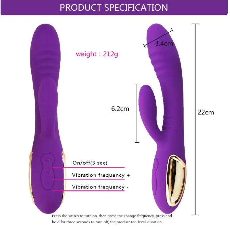 2 Мотор 10 скоростной секс игрушка вибратор мягкий G Spot кролик USB Водонепроницаемый
