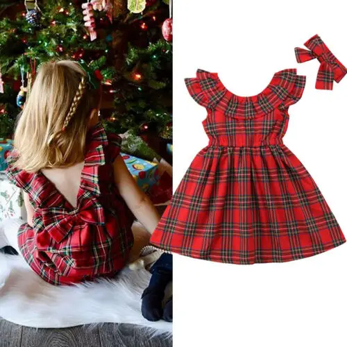 2019 New Arrival 1-6T Checked Girls Princess Sleeveless Dress Kids Baby Party Pageant Xmas Tulle Tutu Wholesale Pudcoco | Детская одежда
