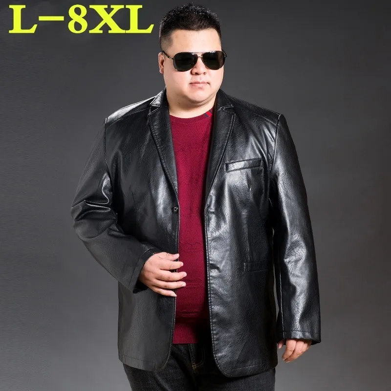 Искусственная кожа для мужчин размеры 8XL 7XL 6XL 5XL|Куртки из искуственной кожи| |