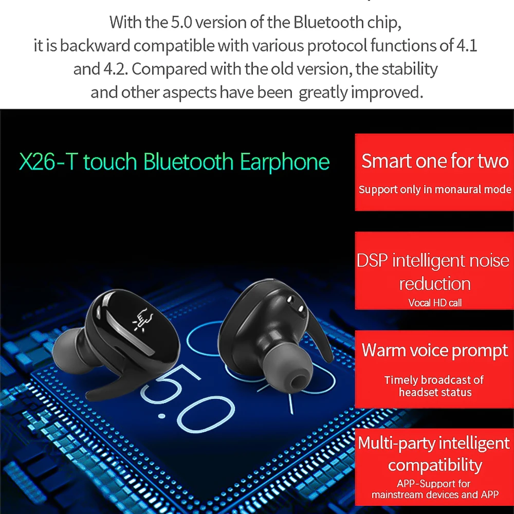 KEBIDU Bluetooth Earphones 5.0 TWS Wireless Headset Stereo Earbuds with charging box Handsfree For Sports Phones | Электроника