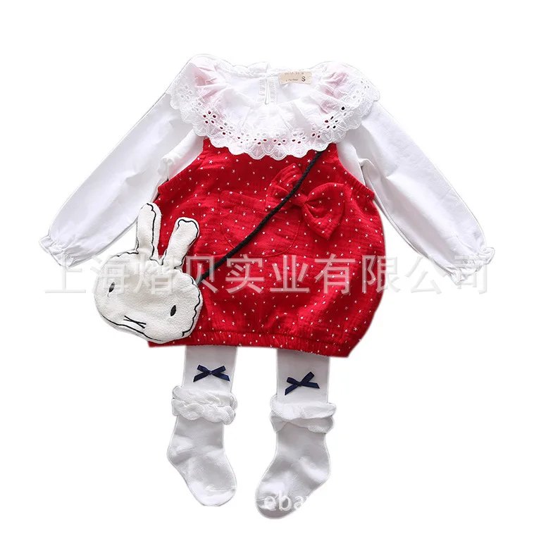 Новинка весна осень 2019 корейский костюм из двух предметов для маленьких девочек