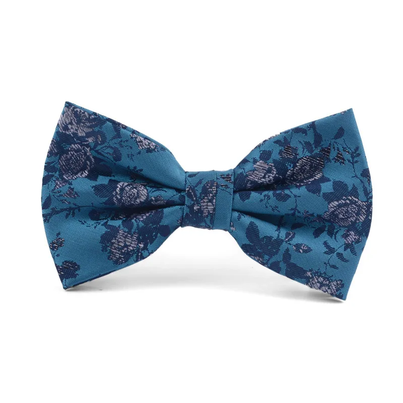 Business men's suit shirt accessories bow double pleat widened peacock blue green pattern tie | Аксессуары для одежды