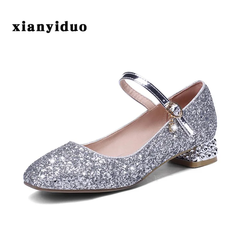 Xianyiduo/элегантные женские туфли-лодочки на ремешке с пряжкой сезон весна