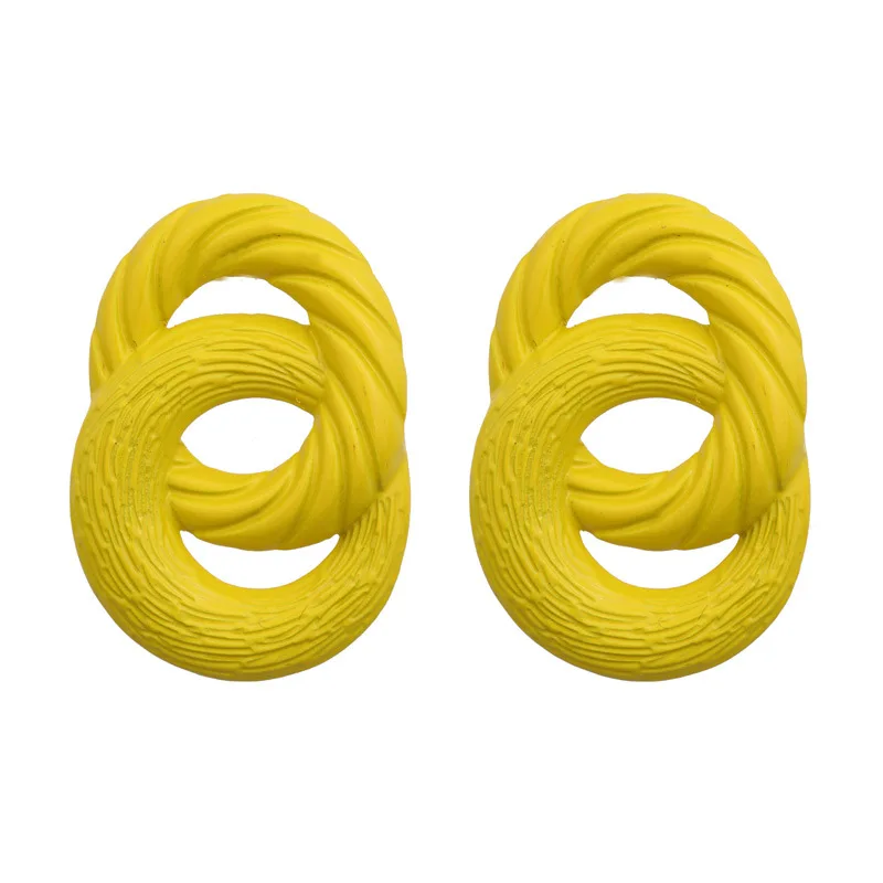 Punk Metal Gold Silver Color Stud Earring Big pendientes Double Circle ZA Geometric Statement Earrings For Women Retro Jewelry | Украшения