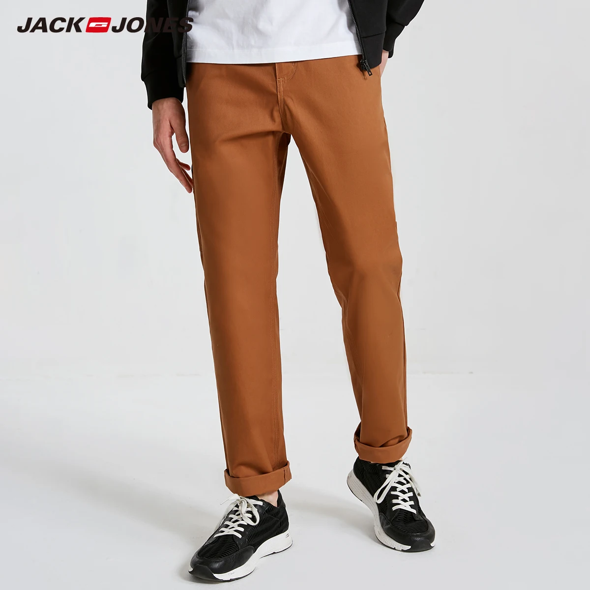 JackJones мужские зимние хлопковые повседневные брюки деловые Стрейчевые Узкие