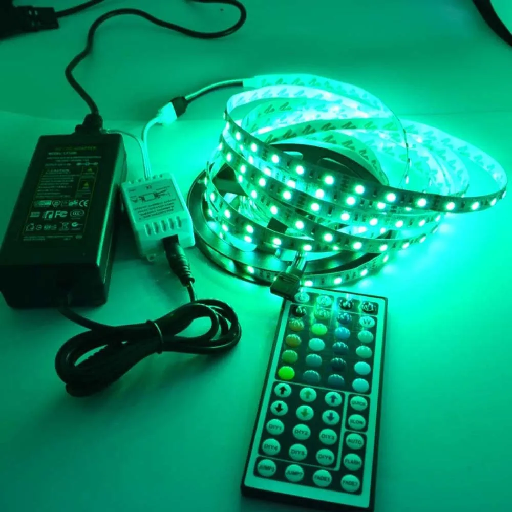 1 комплект 5 метров IP65/IP20 Водонепроницаемая высококлассная SMD5050 60 LED/M RGB DC12V 5A