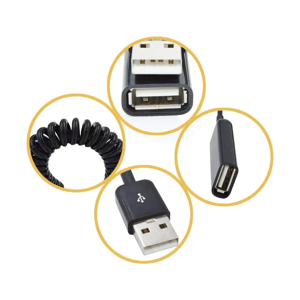 Спиральный кабель адаптера USB A male to female 1 м 3 фута|Кабели передачи данных| |