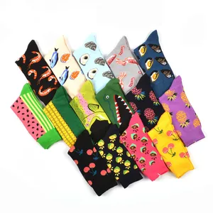 Качественные модные мужские носки из чесаного хлопка для свадьбы; Повседневные носки для деловых людей; Яркие носки с принтом Happy; Новинка