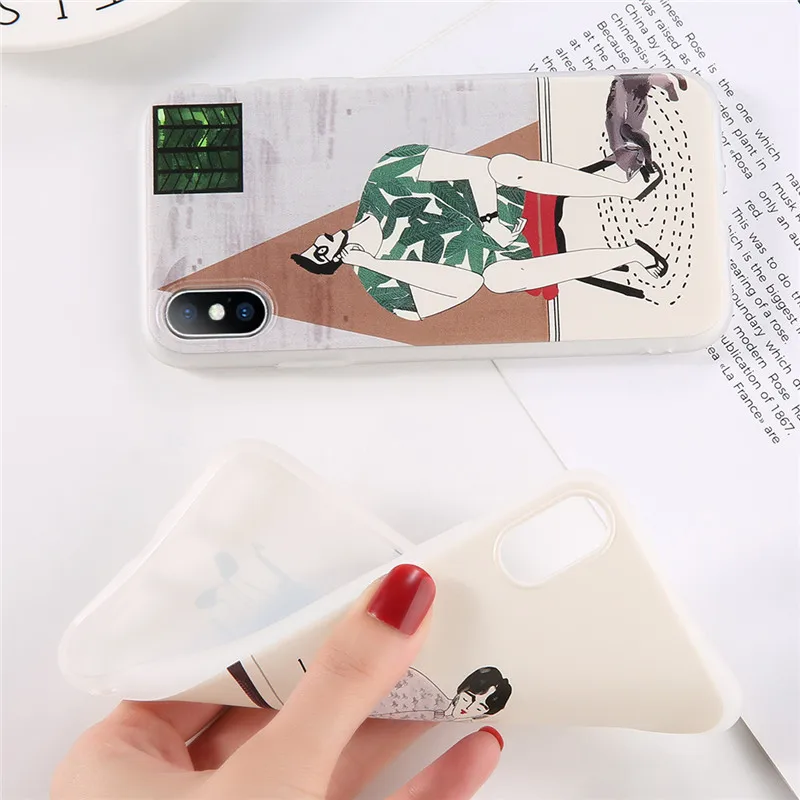 Leaf Print Phone Case for iPhone X 6 6s 7 8 Plus XR XS Max Cute Green Cactus Plants Potted Cartoon Soft TPU Rubber Silicon |