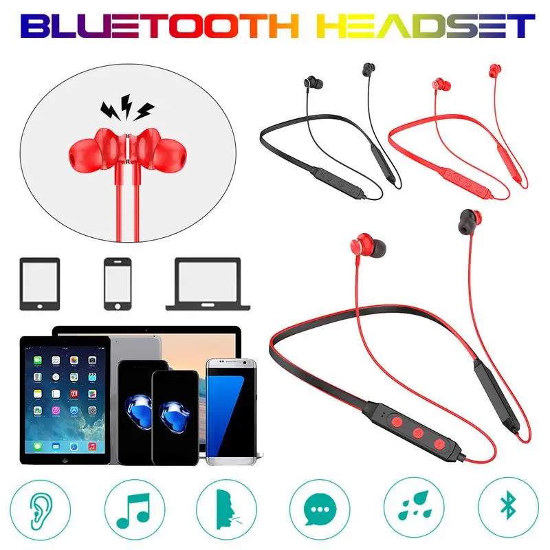 Беспроводная bluetooth гарнитура Спортивная задняя Голосовое управление ожерелье