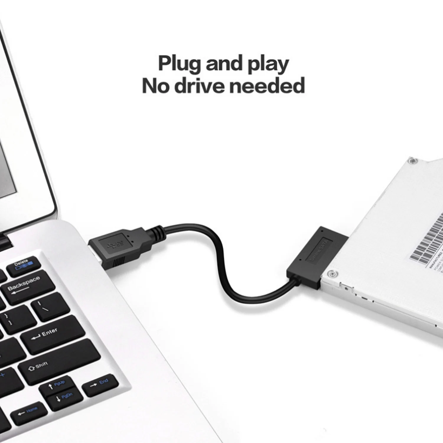 Besegad портативный USB 2 0 на SATA 7 6 13Pin адаптер конвертер кабель для ноутбука CD DVD rom