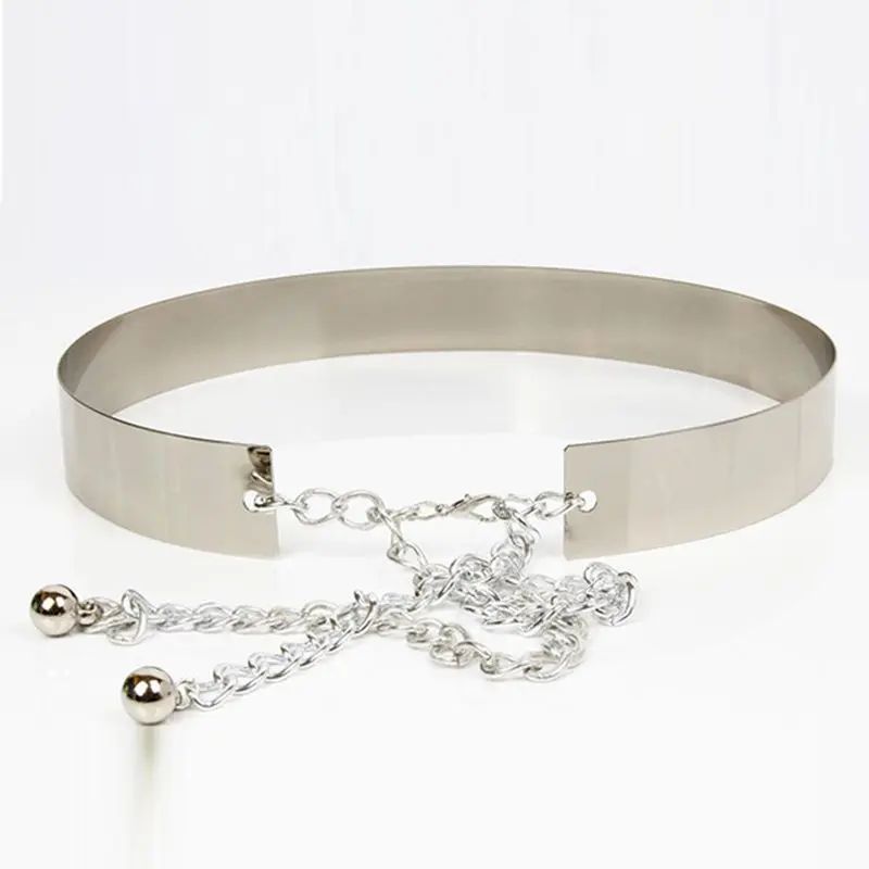 2019 New Metal Chain Belt Women Mirror Silver Luxury Fashion Waist Belts Ladies Waistband Gold Chic Wide Accessories 100cm | Аксессуары