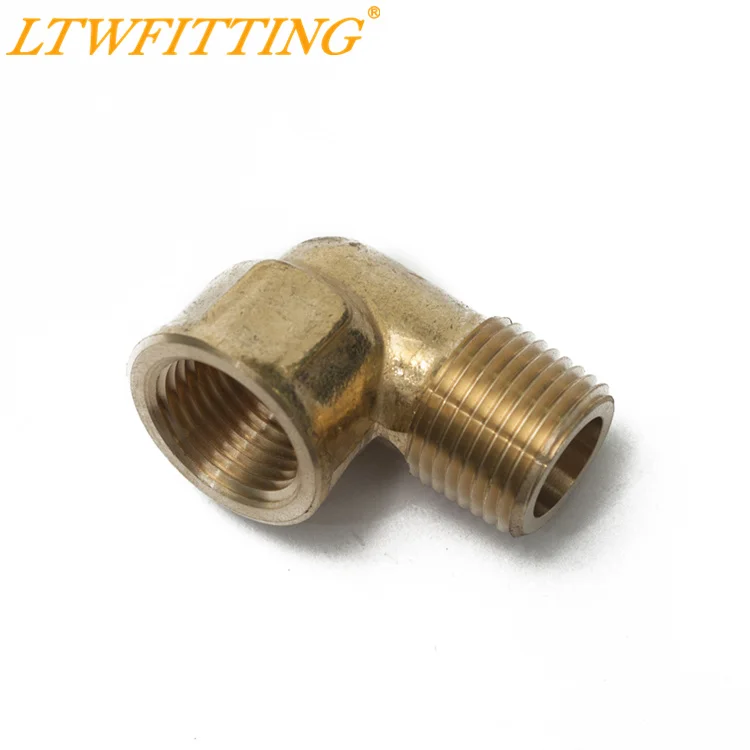 

LTWFITTING Brass Pipe 90 Deg 3/8" NPT Street Elbow Forged Fitting Fuel Air Boat