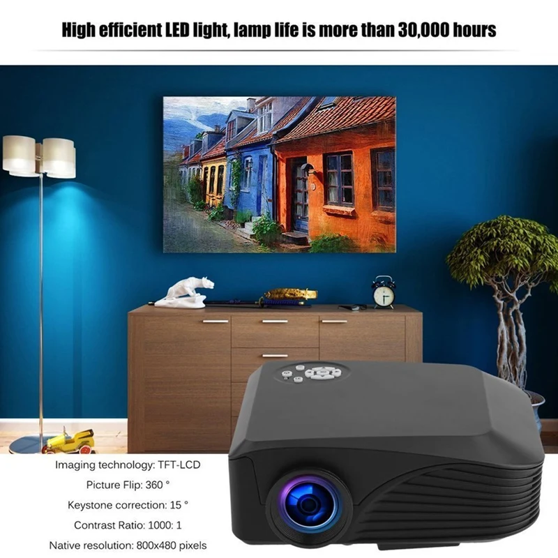 Professional 7000Lm Hd 1080P Home Use Multimedia Projector Led Light For Office Theater(Us Plug) | Электроника