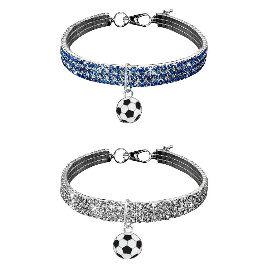 

Bling Crystal Rhinestones Football Series Pet Dog Collars Puppy Cat Choker Necklaces For Small Dog Collar Perro Pet Accessories4