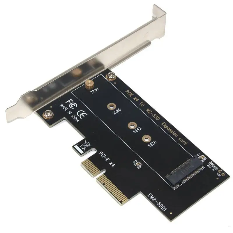 

ALLOYSEED SSU EM2-5001 PCI-E 3.0 X4 to NVMe M.2 NGFF M Key SSD High Speed Riser Expansion Card for PC Desktop