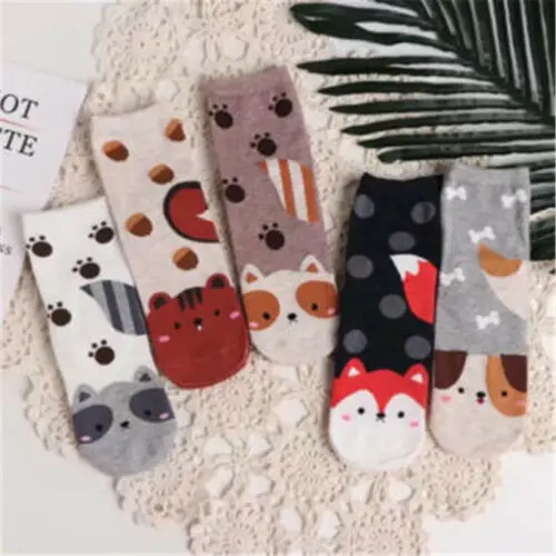 Модные женские носки с героями мультфильмов милые мягкие хлопковые Повседневные