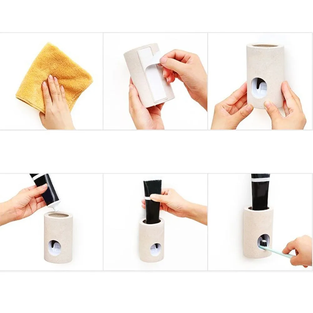 Lazy Automatic Toothpaste Dispenser Dust-proof Toothbrush Holder Wall Mount Stand Bathroom Accessories Set Squeezers | Дом и сад