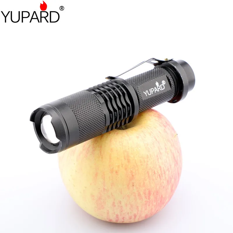 YUPARD Mini 12W XML XM-L2 LED Регулируемый масштабируемый фонарик лампа черный T6 1x18650
